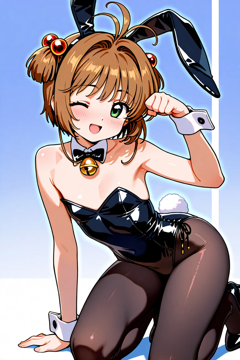 score_9, score_8_superior, score_7_superior, sauce_anime, One girl, alone, whole body, From below, One girl,alone,Glowing Skin, Crouching, Place your hands behind your back on the floor, cute, whole body,score_9, score_8_superior, score_7_superior, ブレークsauce_anime, CG, Yellow bunny ears, blush, Blue Eyes, Open your mouth, Embarrassed and angry face, Detachable white collar, Yellow bow tie, clavicle:1.2, Exposing shoulders:1.8, Slight cleavage, Bust 73cm, Height: 140cm, yellow strapless leotard:1.9, Yellow Playboy Bunny, White wrist cuffs, High leg:1.8, Thong:1.9, White rabbit tail, She wears black fishnet stockings under her leotard:1.9, Yellow Pin Heels, View your viewers, casino, camel toe:0.5