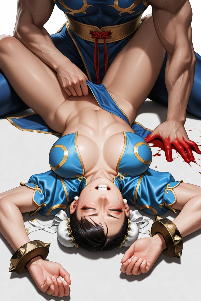 (Photorealistic beautiful female with two men behind her)、Grit your teeth、Reluctant and resistant、22 years old、glare、stick out tongue、amazingly beautiful、(Mai Shiranui)、(beautiful body)、(highest quality、8K、32k、masterpiece、nffsw:1.3)、ultra high resolution,(Photoreal:1.4),RAW photo, detailed face,,(beautiful ponytail black hairstyle), Black Hair、nipptural makeup,,rich perfect breasts, w、sweating after bathing、detailed background, Depth of written boundary, beautiful shadow gradation、、thin limbs、thin thighs、((whole body))、濃いpubic hair、sweat drenched body、((Inside the boxing ring))、Barred、(((red handcuffs restraint)))、nipple is visibled、Nude)、(turn your behindr back)、spread your legs、(torn clothes on the floor)、((A man rubs my breasts from behind))、((grabbings from behind))、((Squirting from 、Spread your legs、((Thick pubic hair))、ubic hair))、、Trying to escape、Hands above head、standing