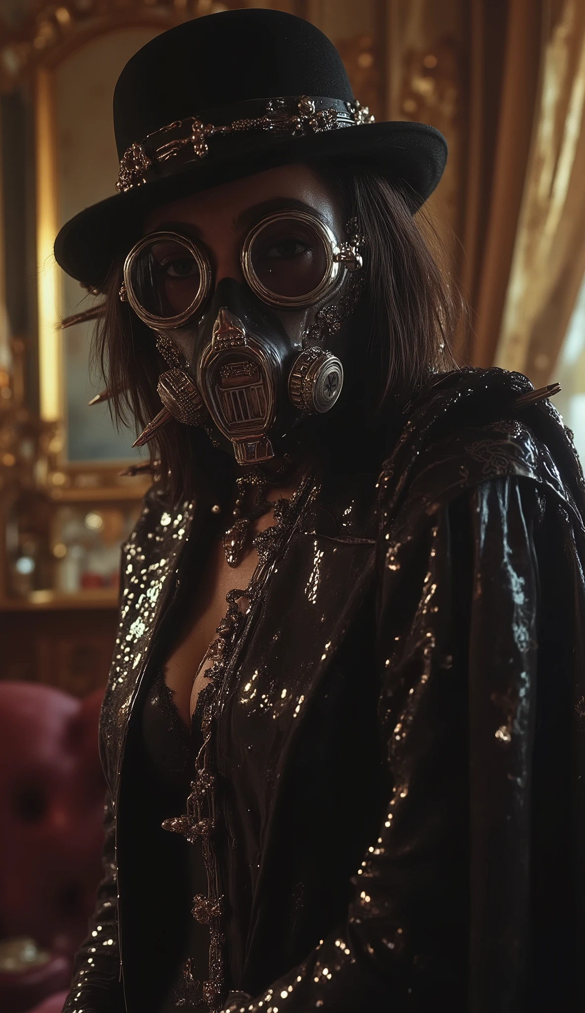 there is a man wearing a gas mask and a black jacket, wearing all black mempo mask, wearing bandit mask, futuristic gas mask, wearing a botanical gas mask, gas mask, full mask, wearing a gas mask, spec ops mask, gasmask, blue face unreal engine, new vegas style, in the cyberpunk countryside, wearing a full-head gasmask