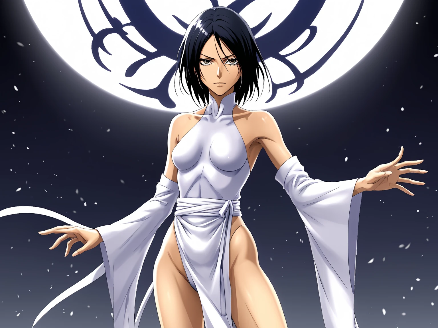 annangle,huge chest, curved, female,fantasyhere is a cartoon picture of a woman with a very large chest, , vest, pants, black hair, sacred aura, inspired by Luma Red, the non-binary deity of spring, ethereal rainbow nimbus, the butterfly goddess of fire, inspired by Marie Angel, will have shining around her, like the sun goddess, "uwu the prismatic person, big breast, happy, beautiful eyes, , full body, walking, long dress, long dre, nun, priestess, saint, body of venus, bent, huge chest, forest, walking, smile, sharp teeth, black coats, coat, jacket, maid, butler