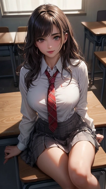 1 girl, (blue eyes), smiling, (Best Quality, 8A, masterpiece: 1,3), sharp focus: 1,2, Perfect body beauty: 1,4, highly detailed face and skin texture, detailed eyes, double eyelids, (long black hair)short skirt (japanese school uniform), (Opaque black and gray plaid skirt), (black fishnet stockings), in the library hallway, shelving, sitting on the floor,open legs,surrounded by books,bare belly,head on,bare chest,barefoot,heat,boca,language,language afuera,Stretched legs,elevated legs ((bare chest)) ((Nipples)) ((cum on tits)) (cum covered)) ((semen)) ((legs spread and bent in the air)) ((Cum on face,cum covered)) ((hands resting on his thighs))