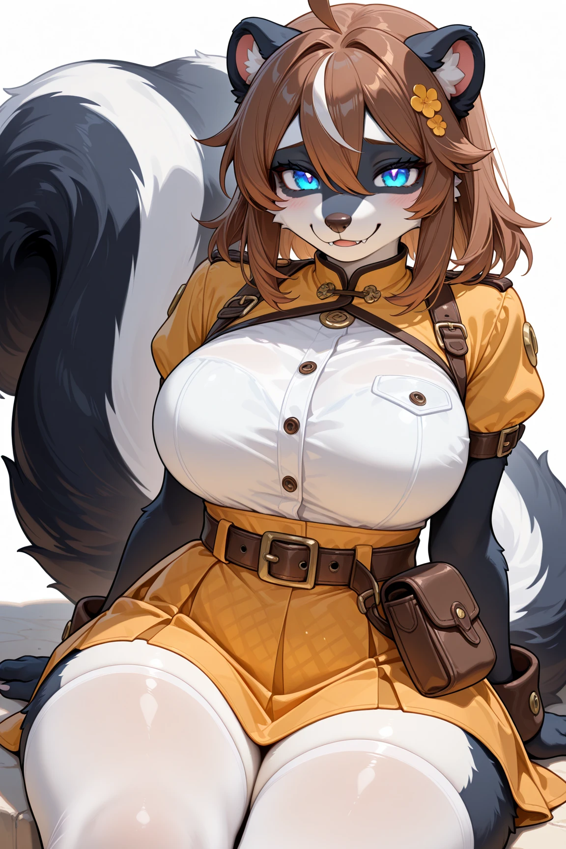 (highly detailed), ((Masterpiece)), ((Best Quality)), illustration, 1female, Anthro, (mature fox woman), (mature fox woman), (slutty),nsfw,feral,fox, masterpiece, best quality holo is a wolf girl,fox tail, furry art!!!, curvy ,thick thighs,expressive eyes, (brown fur skin), wolf ears, messy hair, feral), furry, stocking, girly, plump body type,Serval, (slim, fit), fox, wolf girl,fangs, neck fur tuft, dynamic pose,perfect face, collarbone, sharp eyeliner, eyeshadow, (detailed eyes:1.4), sci fi, WW2 uniform, secretary, Camel toe is very obvious, The nipple contour is pronounced , pubic hair, pubes, stocking, sweaty, wet, horny, Lace, lace trims, lace clothing, full body ,skirt,wet dress, see through, sweat, dripping,