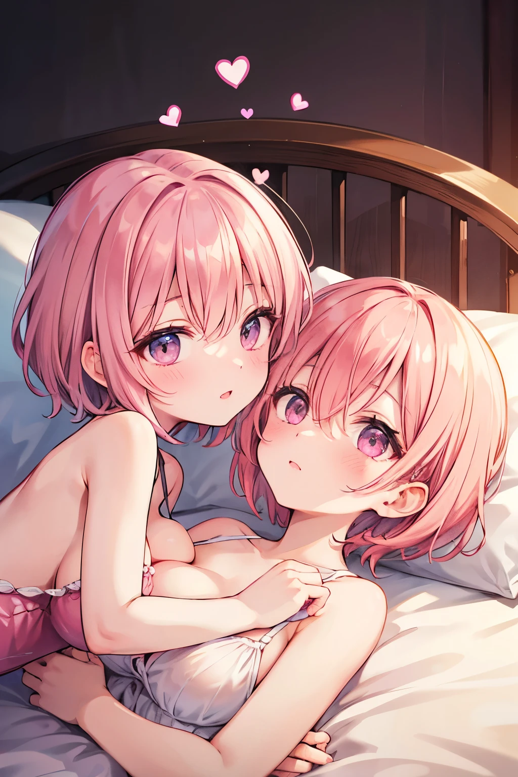 nsfw, ((Wet with bodily fluids)), ((Lying on your back)), flat color, masterpiece, Anime Style, Very delicate and beautiful, Ultra-detailed, High resolution, Best illustrations, Best Shadow, Sharp focus, high quality, God Artist, Small breasts, Sticking out tongue, One beautiful girl, Confused eyes, Pale pink hair, Bob Cut Hair, Emo fashion, cyber punk