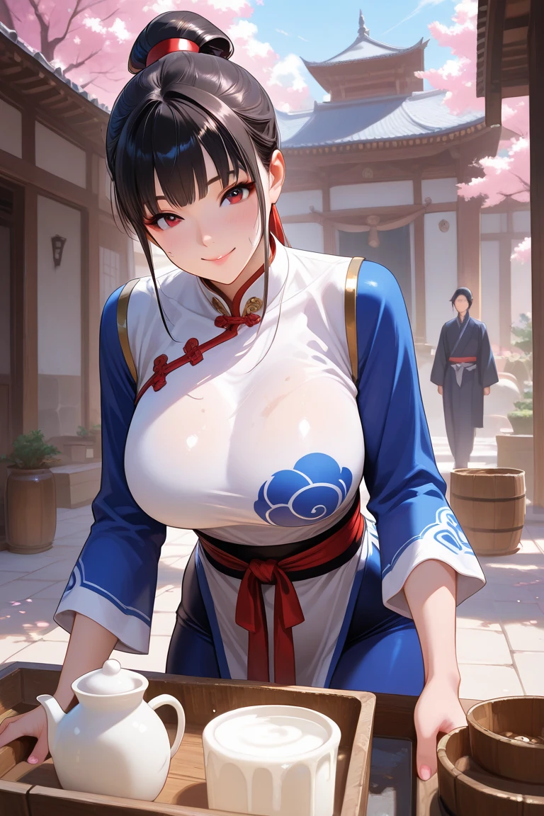 (masterpiece, best quality), 1 girl, perfect body, big breasts, woman, vietnam, aodai, ancient, traditional