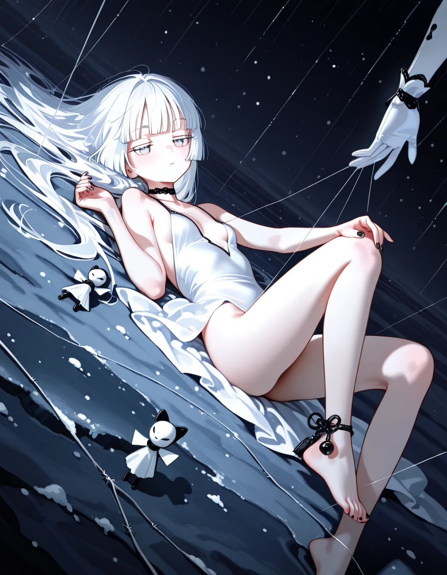 opening legs,Bunny ears,No underwear, the feet,is shy,sitted, Feet,Exposed genitals,clear liquid,Bigchest,Black fully transparent panties,soaking wet,