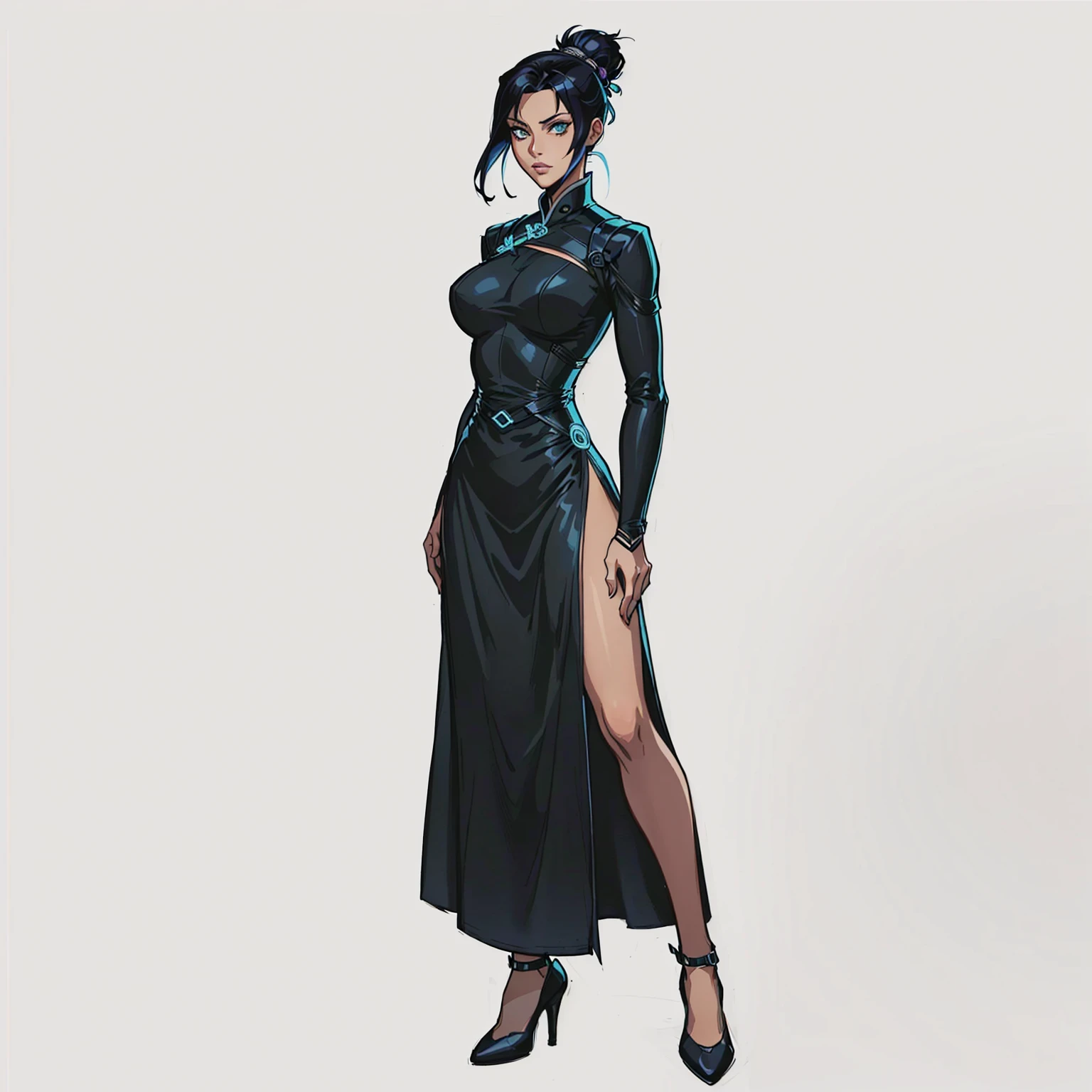 a cartoon of a woman in a green dress and high heels, style is a blend of æon flux, style mix of æon flux, dinah drake, dc marvel fashion, kate bishop, in a mixed style of æon flux, frank cho, teal suit, by Gavin Hamilton, official character art, female full body, full color illustration