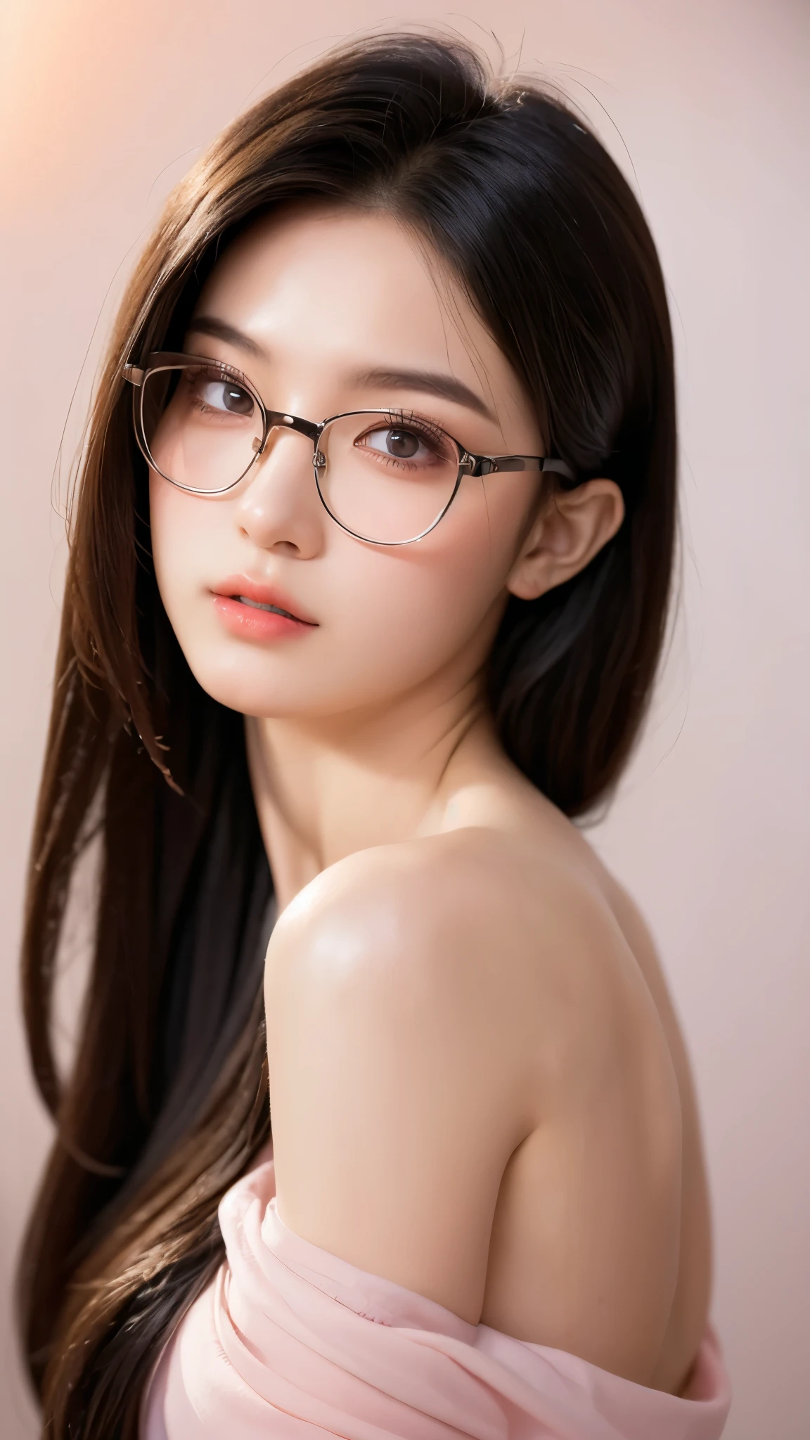 (realistic、masterpiece、Best Quality、8K、highres、high resolution:1.3)、1 girl、Huge breasts、white bikini、looking at viewers、super fine face and eyes、long hair、 upper body、