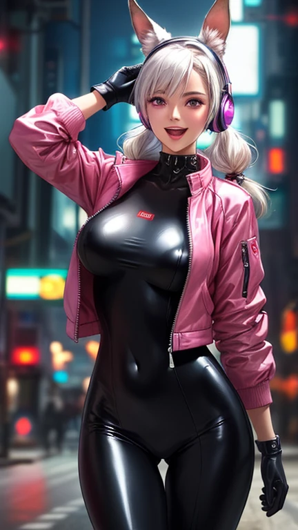 POV: ((Huge breasts)) Riley Reid as a sexy cop, skinny, slim thick, small waist, 8k, UHD, (curvy accentuated body), smiling, headphones, in tights, at a street, at night
