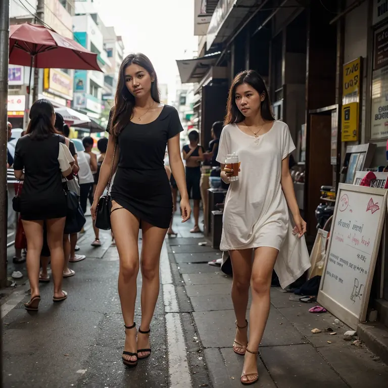 Amigas peituda na rua