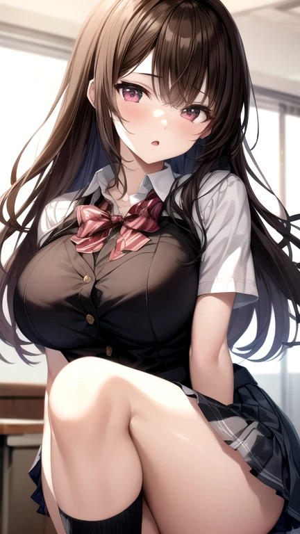 A woman named Maya is masturbating. She has large breasts and a nice figure. Her hair is long and bronze. She is moaning heavily. My clothes are open The female genitals are wet with love juice Location: Classroom She masturbates in hiding, looking shy.