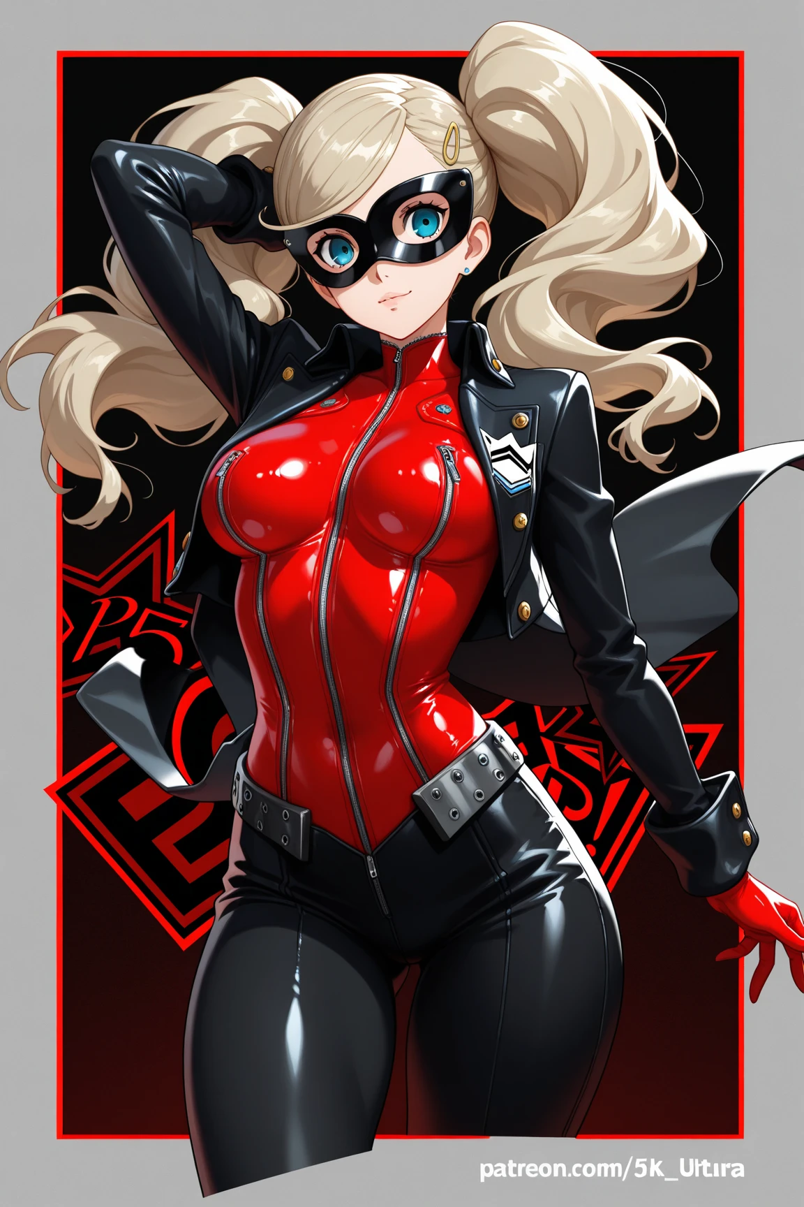 (1girl:1.3), (solo:1.2), curvy, (masterpiece:1.2), (best quality:1.2), (dynamic pose:1.4), (happy:1.2), smile, (closed mouth:1.2)
<lora:BlushySpicy [MockAi - v1.0]:0.8> blushyspicy, thick lineart, cute, pinup, vibrant colors, (large breasts:1.4), (cowboy shot:1.2), <lora:Nier - 2B [h_madoka - v2.0]:0.7> hm2b, black blindfold, covered eyes, mole under mouth, clothing cutout, long sleeves, puffy sleeves, juliet sleeves, feather trim, black thighhighs, black gloves, black dress, black skirt, (stylized background:1.2), abstract background, pop art background