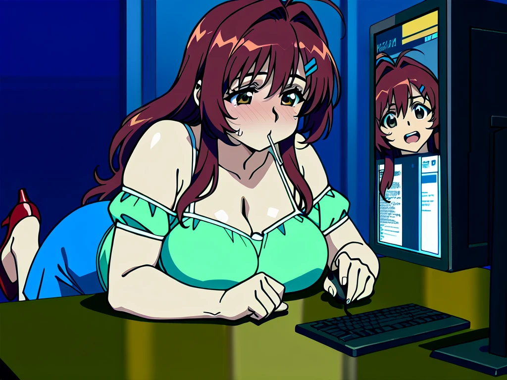 kitchen, Aki Hinata, Long Hair, Blue Hair, ponytail, Glasses, (Iris:1.3),on bed,lingerie,Subjective,Staring at the audience
, cleavage,
, m legs,
BREAK (masterpiece:1.2), Highest quality, High resolution, unity 8k wallpaper, (figure:0.8), (Beautiful attention to detail:1.6), Highly detailed face, Perfect lighting, Highly detailed CG, (Perfect hands, Perfect ),

gigantic breasts,on bed,Big eyes,Adult women,Adult  appeal,((pink lingerie)), on bed,Beautiful white skin with a pinkish tint,Textured skin, beautiful face,underwear,Subjective,Staring at the audience,Sexy woman,perfect body,perfect Illustrator