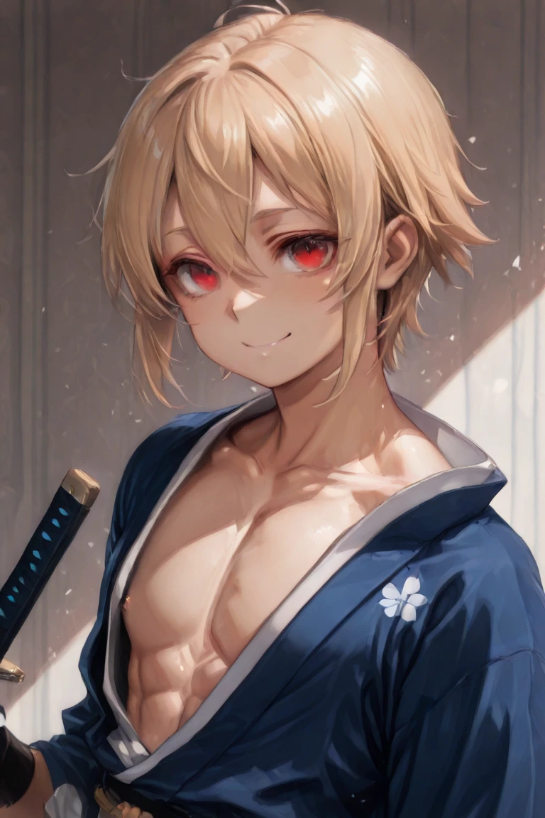 Bakugou　male　naked　Red eyes　maleらしく　Make the eyeballs smaller　Bakugou