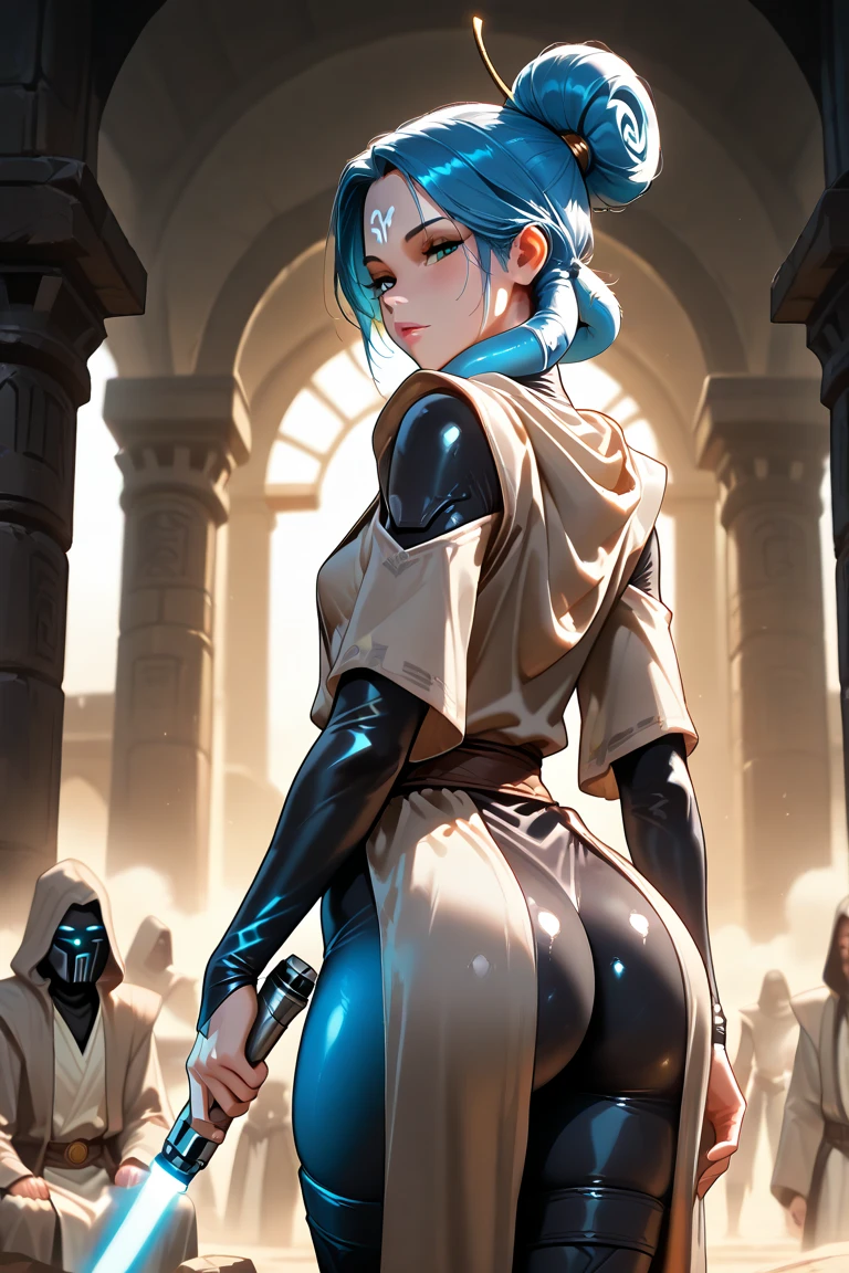 steampunk style, best quality,ultra-detailed,busty Malaysian woman:1.1,energetic,athletic,hijab,huge breasts,small field scientists outfit,investigates a forgotten gateway of time and space, ruins of Atlantis, adventur, danger, seduction, portrait,sharp focus,vivid colors,warm color tone,lens flare,studio lighting