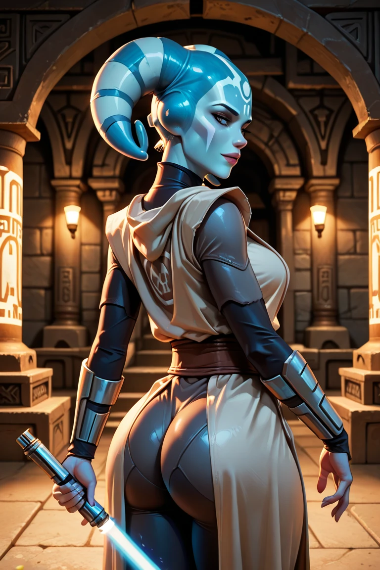 Highly detailed RAW color Photo, beautiful young girl, from behind, (wide hips), (detailed skin), (detailed lips), (detailed eyes), (devil:1.4), (cactus:1.1), (Sci-Fi setting) (detailed face), (curvy), detailed eyes, chromatic aberration, depth of field, soft lighting, masterpiece, best quality, intricate, (lens flare:0.7), (bloom:0.7), particle effects, raytracing, tone mapped, highly detailed, concept art, smooth, sharp focus, dramatic lighting, highly detailed artwork, cinematic, hyper realistic painting, trending on Artstation, 8K, incredible shadows, realistic, (highly detailed background:1.2), art by midjourney