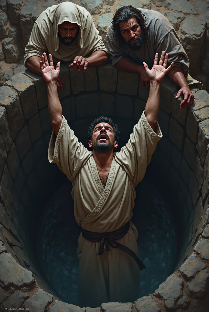 12 Muslim people. A king's son. Throwing into the well.