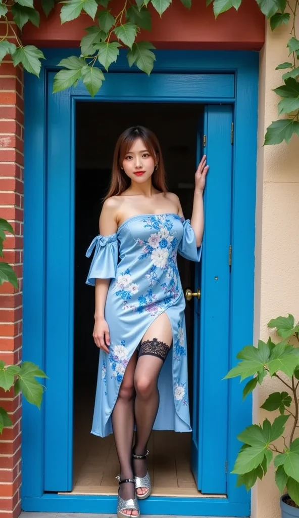 (8k、RAW Photos、Highest quality、masterpiece:1.2)、(Realistic、Realistic)、1 、((China dress:1.2、Thin legs、whole body、View from the front、smile、Looking into the camera、feet up、cute、Leg fetish erection images