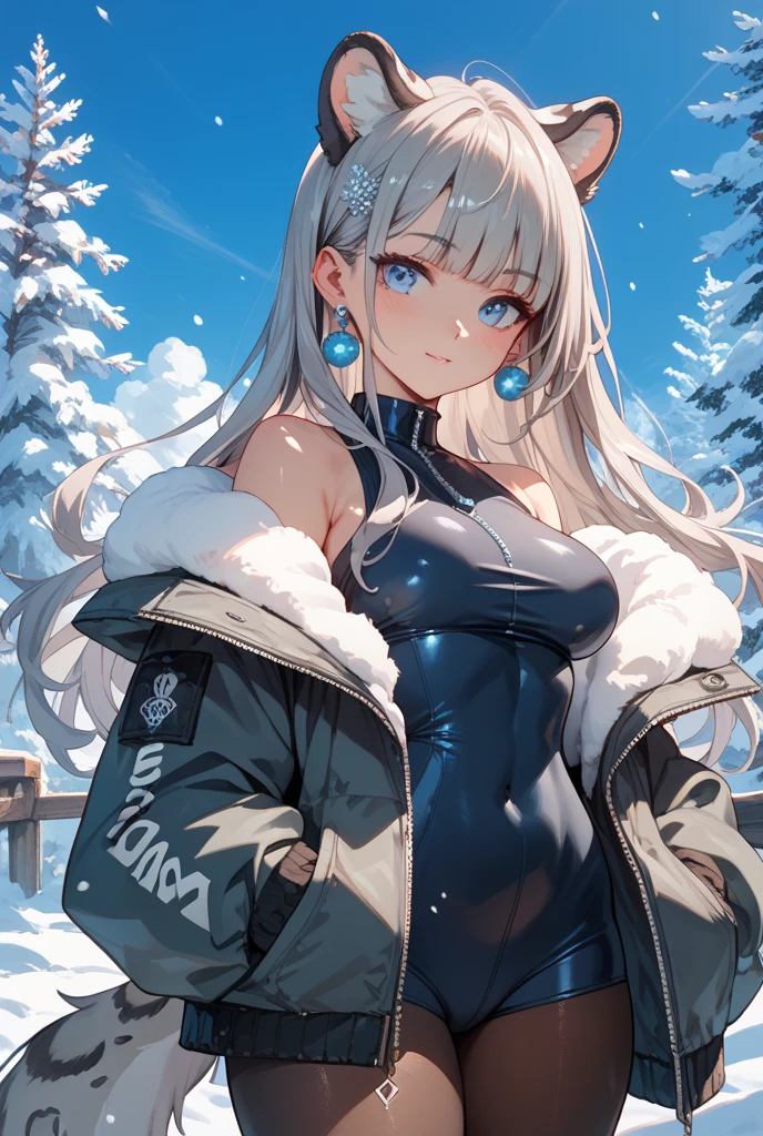 One Woman、Female Main、Snowy mountain in blizzard、Swimsuit、Micro Bikini