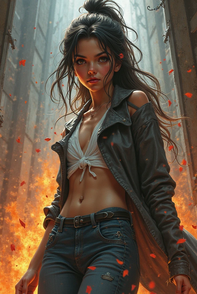 lillis, (Realistic:1.5), A shot of a woman (Walking:1.3) Walk to the audience in a beautiful way (face:1.3), (large natural breasts:1.5), (Crazy little details:1.2), 13 aperture, Skin bump texture, Details in the shadows, (Vibrant colors:1.2), Intricate details, Subsurface scattering, Three-point lighting, Edge lighting, Crazy meticulous shadows, Solo, Environmental occlusion, Textured skin, Wide hips, Wide breasts, Tight clothing, leering, Obscene clothing, Masterpiece, Best quality, Ultra-detailed, Texture, view the viewer, Detailed eyes, Detailed face, (Masterpiece:1.4),(Best quality:1.4),(Shiny skin), Neon lights, (Night:1.4), midnight, City, Clear image, Exposed cleavage, (Saturated colors:1.5), bloom around lights,(Red tone:1.4), Hell landscape background,