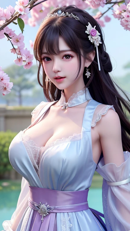 Fashion trendy beautiful and charming woman, gentle and charming Chinese beautiful woman, Korean(kpop-idol), delicate and sexy collarbone, charming oval face, double eyelids, smart [peach]blossom eyes, pink lips, small nose, bare shoulders, focus on the face, close-up of the face, Ultra-high-definition, super-detailed, the ((loose)), white off-the-shoulder shirt perfectly echoes the light blue high slit miniskirt, (chest cutout). ((black)lace panties), fresh and impressive, Natural(big breasts:1.25), (kneeling to sitting on the ground), (open your legs wide), ((spread legs)), from below angle, (glossy skin, sweaty:1.4), low angle, Perfect figure, (nsfw:1.2)