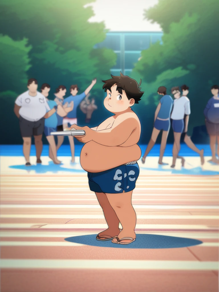 Chubby, fat, voluptuous, male, anime, illustration, naked, boys, penis, happy, 