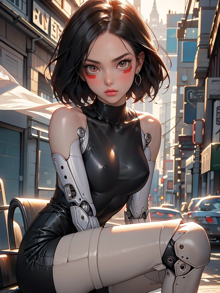 (ultra realistic,32k,RAW photo:1.1),(high detailed skin:1.1), 8k uhd, dslr, high quality, film grain, (makeup, mascara:1.1), lips,(thick\lips\), 
(shiny glossy translucent clothing:1.1), 1st, YulanChinaDress, gloves, small breast, bare shapely thighs, Lying with one arm stretched out, (upper body:1.1)
 ,(moody lighting:1.2),dark theme, city square, central plaza, bustling activity, community gathering
