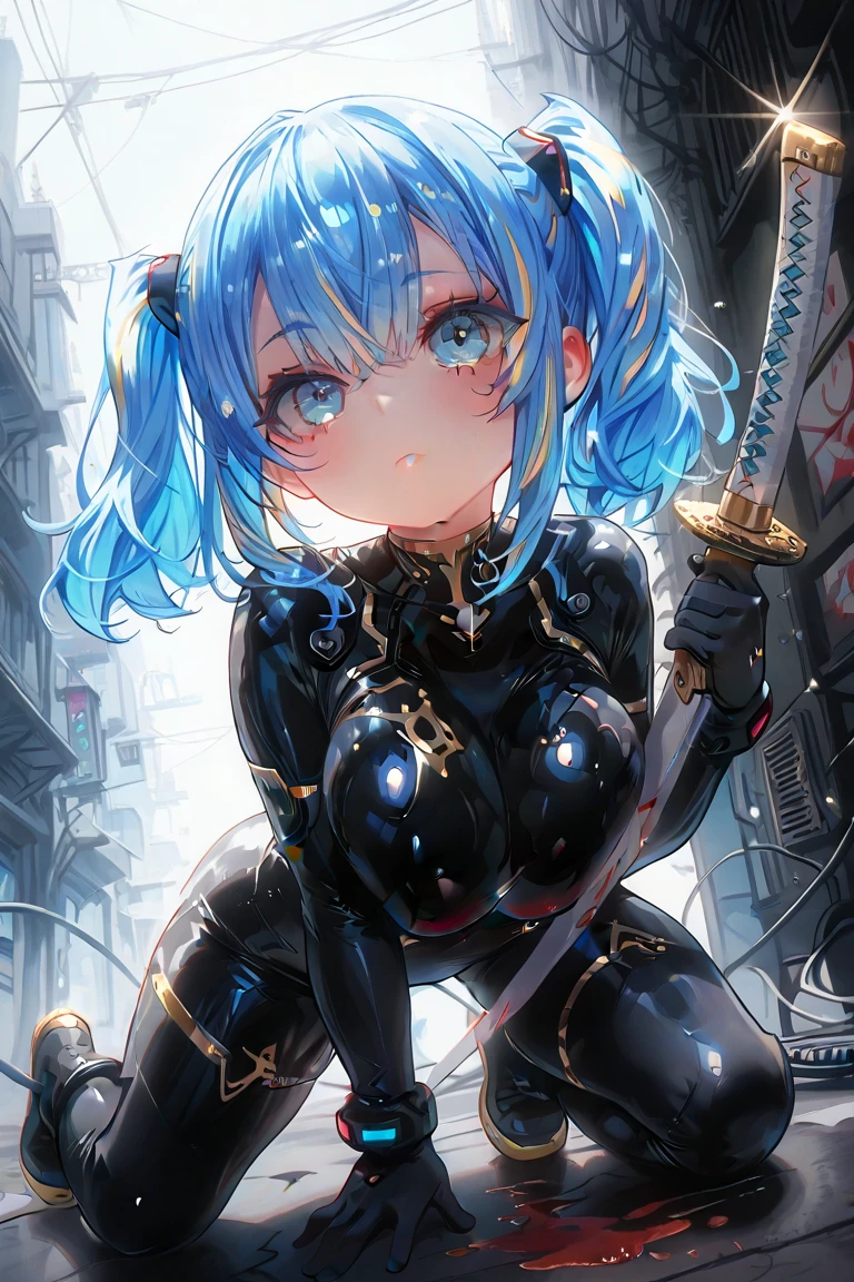 ()、(masterpiece:1.5、Photorealistic:1.4,anime coloring:1.4、high resolution:1.4)、,(spot light:1.2、Exquisite beautiful eye:1.5,)、(stand:1.5)、()、(upper body:1.5)、
(kind eyes、tareme:1.4),()、(Cute Face)、(blue hair:1.5)、(middle hair:1.5),(sidelock :1.6),(blunt bangs:1.3),(1 girl)、(blue eyes:1.2)、(clear face:1.5),()、(solo)、(metal black :1.5) ,(Abdominal muscles),(small breasts),(),(leotard armor:1.5),(Leg guard)、()、()、Slim Body(),Shiny Hair、