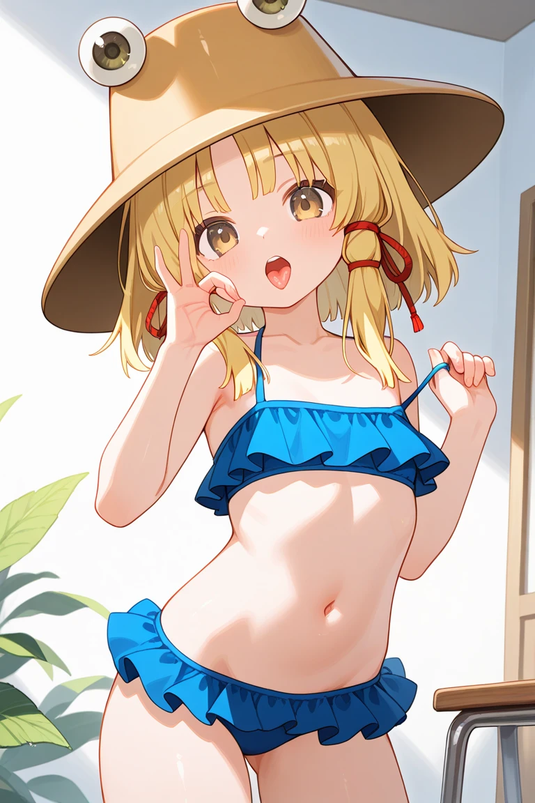 1girl,gold micro bikini,(child:1.3), (loli:1.6),eyelashes, (lipstick:1.1), (night:1.3), flat chest, smirk, alley, navel,((pussy)), collar, facing viewer, groin, smile,((pregant))