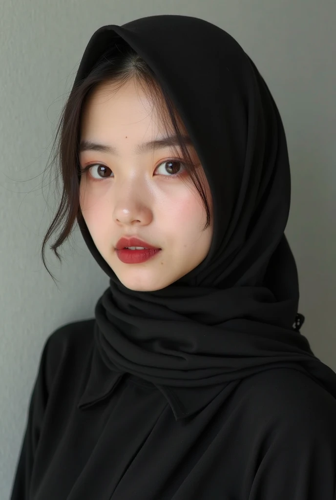 ((STRAPLESS)), (Pencil Pattern)), (((((HALF BODY PORTRAIT))))), ((FLAT CHEST:1.8)), ((Lace)), ((SAD FACE EXPRESSION:1.15)), masutepiece, High quality, UHD 32K, Realistic face, Realistic skin feeling , A INDONESIAN Lady, 5 matured lady, , Very cute and baby-like face, (((FLAT CHEST))), (Night time at forest), ((look In front  at the camera and SADNESS)), (((CUTE GIRL))), ((DARK RED FLUORESCENT LIPS)), ((Pencil Pattern)) little wearing strapless, strapless colorful, dark night background , black forest night, horror scary place, (from behind up) seductive pose. (((JILBAB STYLISH)))