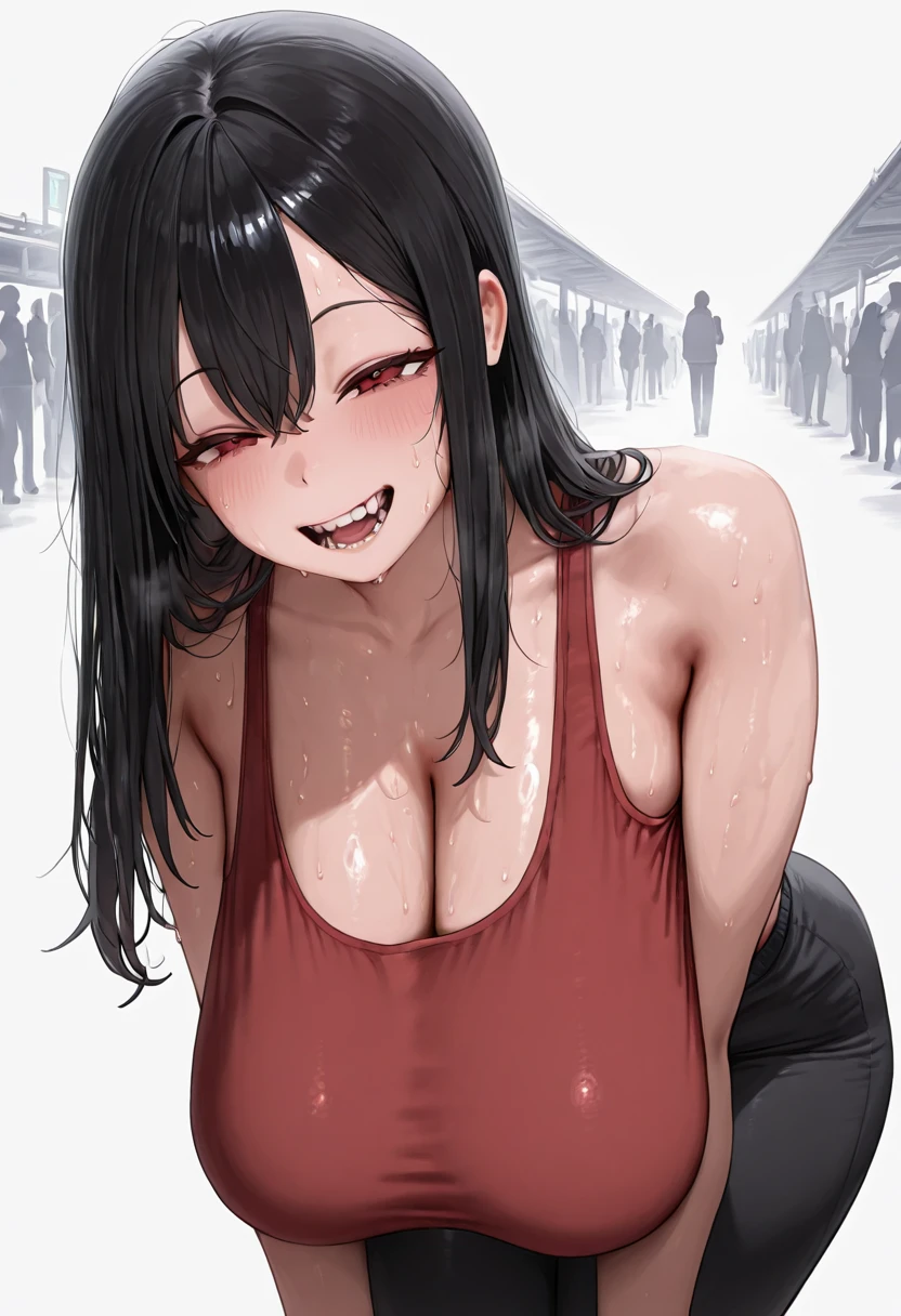 (Masterpiece:1.4),(Best Quality:1.4),ultra high resolution,((detailed facial features)),HDR,8K resolution,1 girl,blue sky,boca waby / :3,(bright),sadako,street,shirt,arete,short jeans,big breasts, wet skin,bright skin,, ,thigh high socks,looking at the viewer,tight skin,focus alone,naughty face,