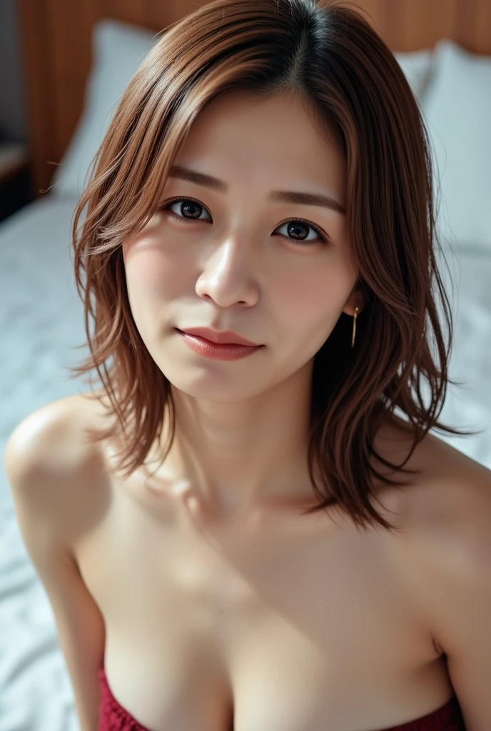 (masterpiece:1.3), (8k, Realistic, Raw photo, highest quality: 1.4), Japan , (1 girl), Beautiful Face,(Baby Face, Young Face),(Realistic Face), (brown hair, short hair:1.3), Beautiful hairstyle, Realistic eyes, Beautiful details in the eyes, (Realistic Skin), Beautiful Skin, Charm, (Slender body), Ultra High resolution, Ultra-realistic, High resolution, Golden Ratio, Detail Makeup,Show Viewer, smile, Wear,((small)),sting, kitchen,(((Fully nude、All Nude))))
