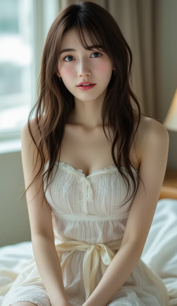 ulzzang-6500-v1.1,(RAW Photos:1.2), (Photorealistic), (See-through:1.3), (Genuine:1.4), (masterpiece:1.3), beautiful women, Female college student, masterpiece, 90's vibe, Classic look, Highest quality, Very detailed, Photorealistic, Shining Eyes, Detailed face, clavicle, beautiful eyes, black eye, Detailed eyeshadow, Black Hair, Lip gloss, Pink Lip, compensate, (charm:1.5), Sharp focus, Clear Eyes, Sharp Eyes, eyelash, whole body, (Ultra-realistic pantyhose), (Wavy Hair:1.1),(short hair:1.3), Black Dress,(beautiful:1.5)