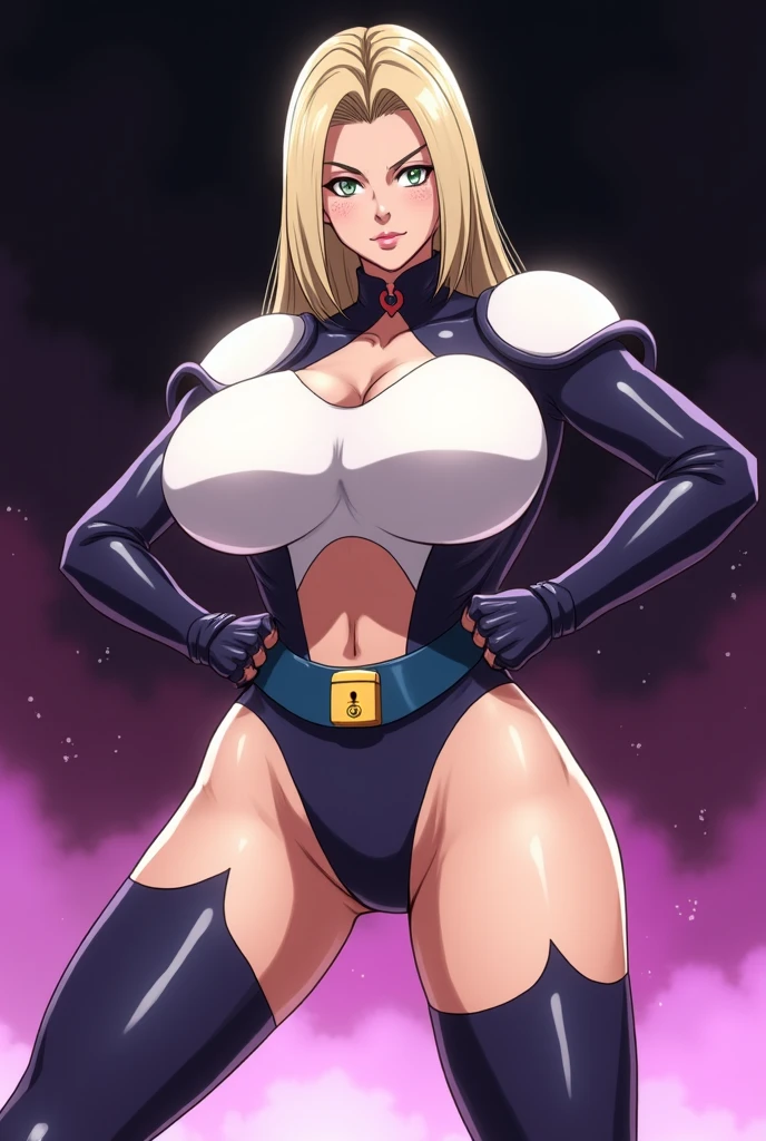 masterpiece, 1 girl, alone, Shortcuts, , Niijima Sae (persona 5)、Big Breasts, Mature Woman, Glare,Sharp eyes, Silver Hair、Blindfold, LoRA / utsurome / Hypnotic suggestion,Pink latex suit,Pink high leg leotard,Pose standing thigh sex,Thick thighs, Hypnotic Pendulum,Hypnotic state,Drooling,Drooling from the mouth,Hypnotic stateの目,squint,Sticking out tongue,Sweaty,Stuffy stuffiness,全身Sweaty,Put your arms behind your head,Bow-legged,Leg spread,Blindfold,Latex eye mask, Cross Belt Blindfold