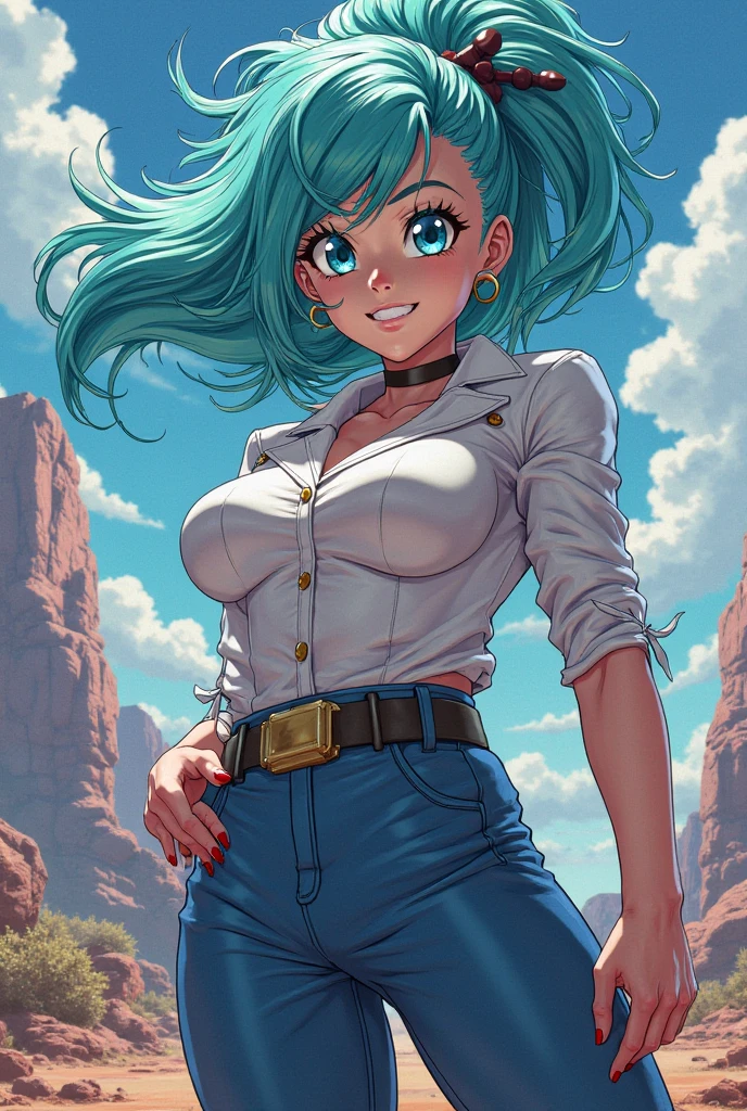 Waifu, masterpiece, curvy, breasts, moon, full moon, gloves, 1girl, clenched teeth, bulma, cleavage, large breasts, teeth, aqua hair, ((white tank top:1.2)), blue eyes, rating:explicit,rule34, hardcore, tits,clenched hands, night, sky, ((brown cargo pants:1.4)),(white skin:1.4), bare shoulders, blue hair, clenched hand, rating:questionable, (((hairtype 4C:1.5))), belt, solo, angry, lip biting(gigantic and massive tits:1.1), breasts, official illustration, illustration, detailed face, beautiful intricate eyes, curvy milf, 1:2), closeup, titsnipples