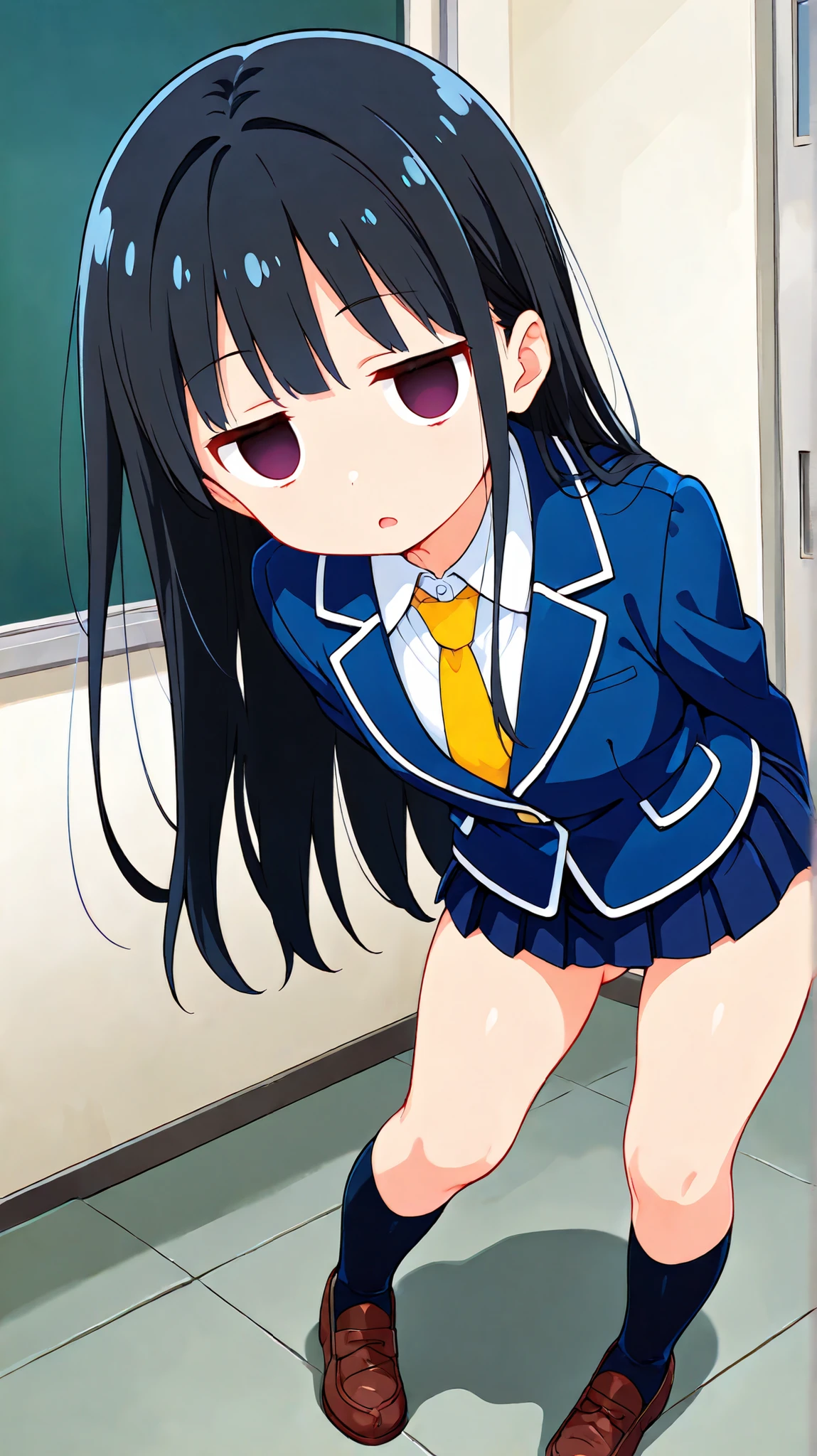 ((Highest quality)), ((masterpiece)), (detailed), One girl, sexy, (), Japanese, naked、Small breasts、Budding breasts、(Lori)、Growing pubic hair、whole body、Classroom at Dusk、Are standing、Spread your legs、Sailor uniform half-removed、