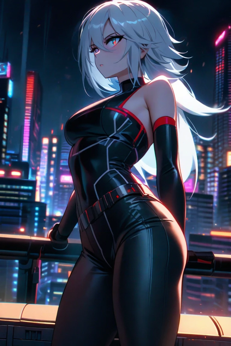 Shenhe, tight pants, sportswear, butt, seductive, thick thighs, night city view, realistic, best quality, masterpiece, ultra detail, ultra high res, extreme detail