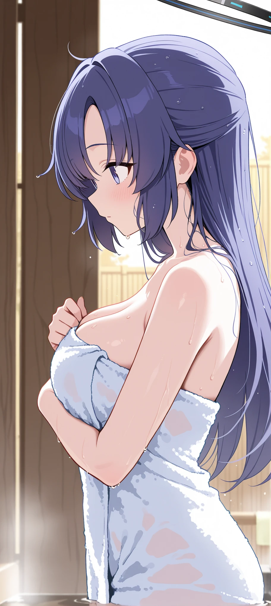 1girl,greater load rukkadevata,large breast,nipple,showing breast,mouth open,saliva drips,sweat,off shoulder,hair ornament, collarbone,bending over,doggystyle sex,semen,one fat man,penis,Western style,alleyway,