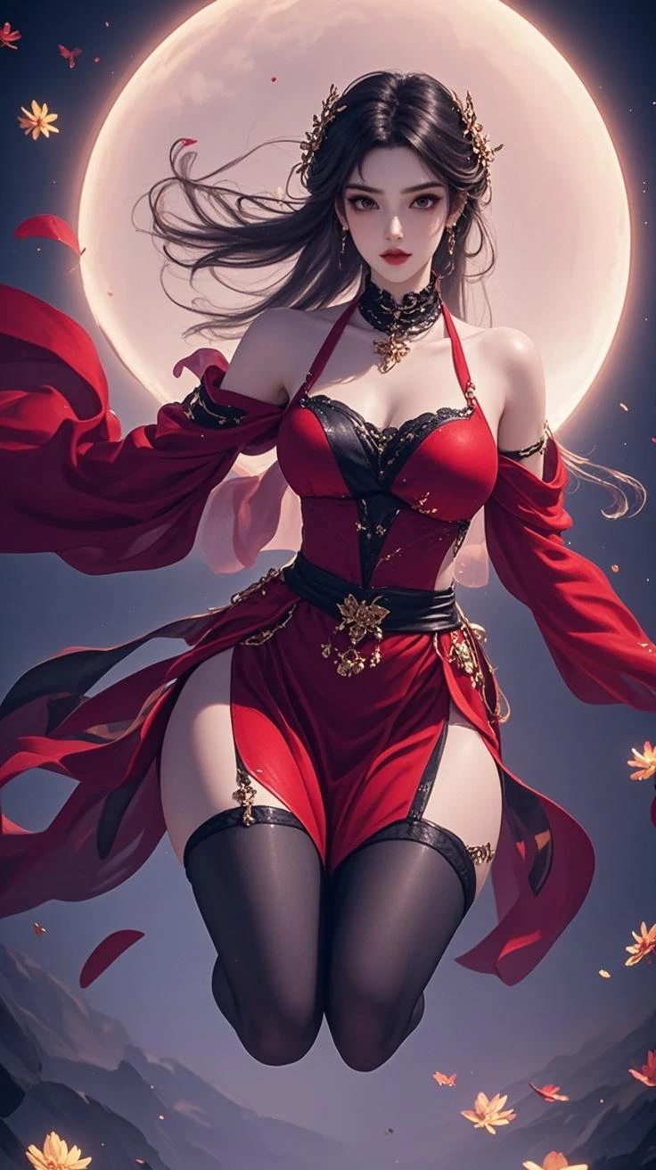 8k 、Film version、Theatrical anime style、Highest quality, masterpiece, Ultra-high resolution,  Rouge (compensate), Fuller lips, Lips parted, Fluorescent lipstick, beautiful feet, Tall Woman, skinny, slim_feet, thigh_gap, model, masterpiece,Surreal,Huge breasts, Deep cleavage、Short skirt,Earrings,smile,Black Hair, High school girl uniform、(jirai type girl、jirai type makeup, night:1.8)