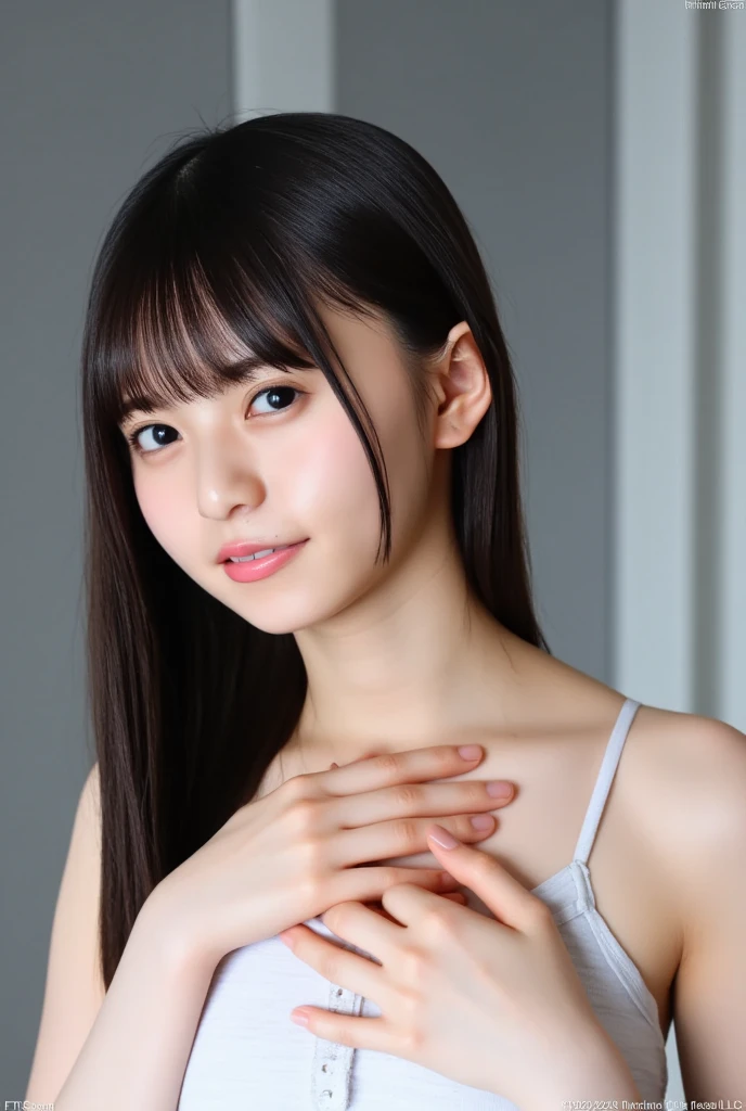 ((Full body)), Ultra-realistic capture, Highly detailed, high resolution 16k closeup of human skin. Skin texture must be natural, with enough detail to finely identify pores. Skin should look healthy, in a uniform tone. Use natural light and color, Black striated hair, striated hair, Black long hair, ((Full body)), Stand against the wall, From above, UHD, retinas, masterpiece, accurate, Anatomically correct, Super Detail, Textured skin, high details, High quality, Best Quality, high resolution, 1080p, HD, 4K, 8K