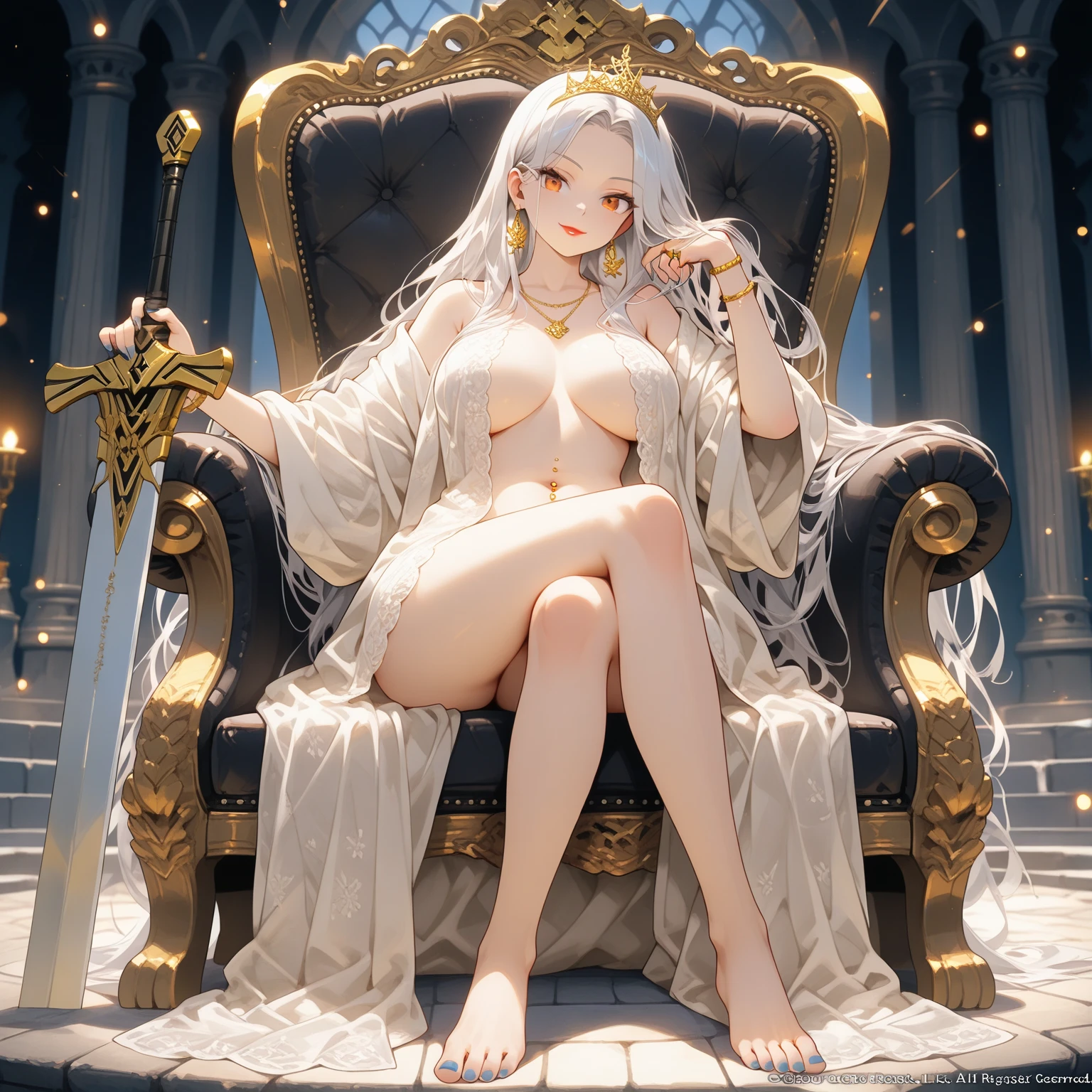 realistic, 1 women, best quality, 12k, HD, long hair, (big round breasts:1.5), cleavage, ponytail, necklace, jewelry, shorts, short jacket, slim hips, hair tie, yellow eyes, black hair, super detailed, Eye details, hair details, person details, mouth details, face details, breast details, clothes details, hair details, pants details, hand details, whole body