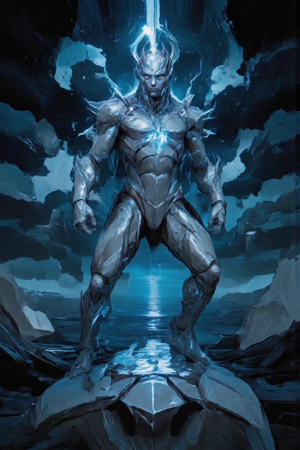 Top quality, Photorealistic, 16K, High Definition, Unity 16K wallpaper, high res, ultra sharp, masterpiece, ((masterpiece)), best quality, expressive eyes, perfect face, Super eyes, masterpiece, highly detailed exquisite character art, epic fantasy digital art style, detailed digital 3D fantasy art, ultra-realistic, male, male chubby slime body, slime male, (((natural light))) large slime, plumped pectorals, flat crotch, transparent skin, teal blushing, slimy skin, liquid slime male, white blushing, ((alpha male)), dominate, Neon ((Blue skin Slime Body)) soaked, liquid, tendrils, light blue sticky slime, thighs, Slime covered slime body, slime cloak, ((slime tentacles)), gay, yaoi, in a tentacle river, male slime man, slime bodybuilder, masculine, ((reflective skin)) ((glowing)) (((God Rays))), slimes, translucent skin, water drop, bubble,