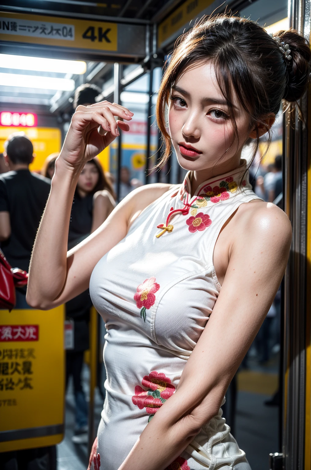 A professional  full body photo of an asian woman((in bunny costume)) , (PureErosFace_V1),(in a amusement park), ((slim)), masterpiece, best quality, highly detailed, gigapixel,by hasselblad,vivid colors,Volumetric lighting.Realistic hair, Lustrous Hair.((Perfect Face)),((sexy Face)), realistic skin texture,with bunny ears headband,socks, looking at camera, [perfect teeth],gigapixel,by hasselblad,(Chinese New Year),<lora:theovercomer8sContrastFix_sd15:0.4>,to8contrast style