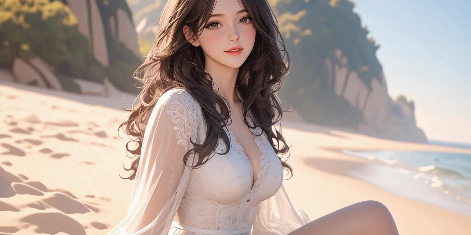 busty,showing cleavage, legs open, beautiful dark skin nude girl, lovely detailed eyes,plump lips,longeyelashes,sun-kissed skin,chic fashion style,confident smile,natural hair,peaceful garden background,soft sunlight,romantic atmosphere,vibrant colors,happy expression,(best quality,4k,highres:1.2),ultra-detailed,photorealistic,vivid colors,studio lighting --auto