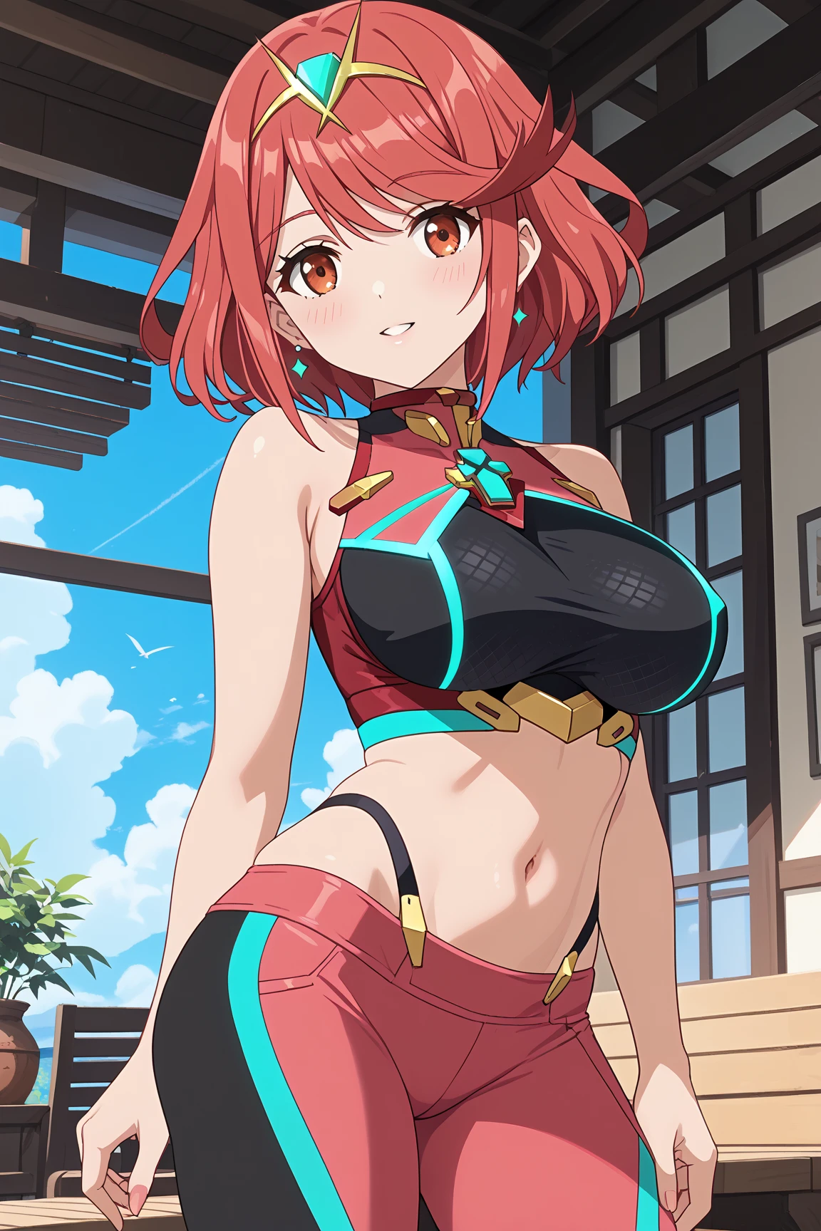 Anime, (((destroyed medieval town, collapsed bar))), red hair, pony tail, red eyes, medium breasts, (dirndl), (torn clothes), no bra, bottomless, show off pussy, disdain, contemptuous, disgust, scared, cry, skyporn, Areola,big areolae,  puffy niples, nipples through, ((best quality)), spread pussy, sexual fluid, pussy juice, drooling, dirty skin, being raped