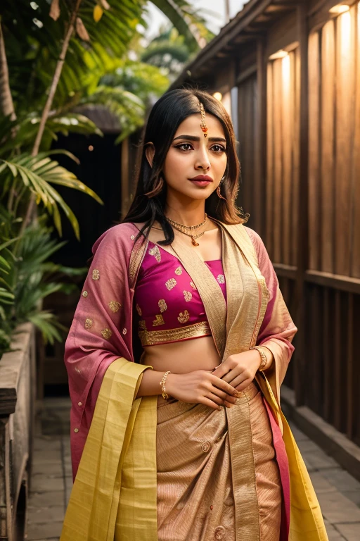 artwork, best quality, candid photo, (beautiful Indian hindu girl, (wearing traditional saree), ((perfect face)), perfect big eyes, big boobs, RTX, fluorescent lighting , casual detailed tech store background, shot on a Canon EOS R5, 85mm lens, F1.4 aperture, (hyperdetailed, intricate detail), realistic texture, photorealistic, HDR, 8k, absurd, cinestill 800, up in sharp focus