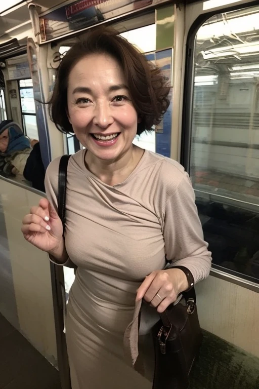highest quality, masterpiece, 8k,生 photograph, photograph (object), very detailed, realistic, looking at the viewer,short hair,black hair, on the streets of downtown,Completely naked，Uncensored genitals are fully visible，Full view of uncensored anus，60 year old slightly chubby Japanese mature woman，lying on one&#39;Came back，Boldly open 180 degrees，He raises his hips and shows his genitals to the viewer.