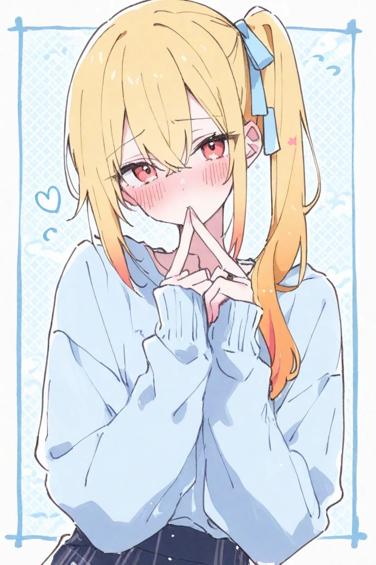Browsing Caution,(Petite),((Cute man's daughter)),((Groin bulge)),Blonde woman with low pigtails,lips,Sweat,White Breath,hoodie,The gaze of the viewer,A begging expression,He sits and shows off his erect penis to the audience.
