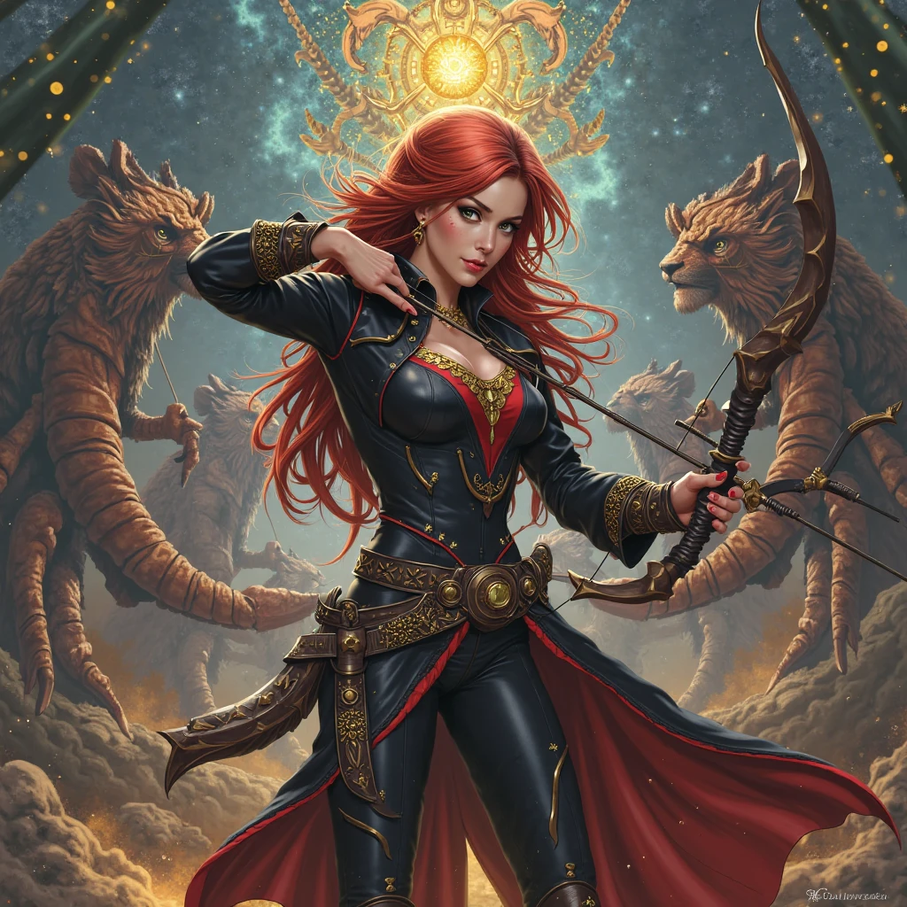 Lion-O: Young, brave, leader, with red hair and a legendary sword called the Sword of Omens.