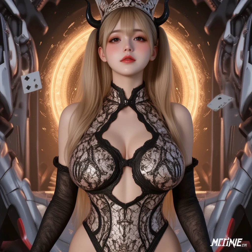 (masutepiece:1.3, Photorealsitic:1.4, 8K), top-quality, masterpiece, 超A high resolution, Perfect dynamic composition, Highly detailed skin and facial texture:1.3, A detailed eye, Detailed limbs, Underground Prison, 1girl in, Cute sexy 25 year old slim woman, Fair skin, tilt the neck, ((Naked:1.0)), ((Huge chest on the verge of bursting:1.0, gigantic cleavage:1.15)), ((The body is bound by huge chains:1.1), (Facial expressions with a core:0.9, Totally captivates you:0.9), (Wear an ultra-tight bodysuit with light brown off-the-shoulder leather:1.3), (Beautiful blue eyes, Eyes that feel beautiful eros:0.85), Sexy face:0.4, red blush:1.1, (A mouthfeel that feels beautiful eros:0.85), Professional camera work, Grow Light Effect, ((gros-plan)), ((Too erotic:0.9)), ((Endless chains invade a huge chest on the verge of bursting:1.5)), ((Countless monsters will haunt you:1.7)), View from the knee up