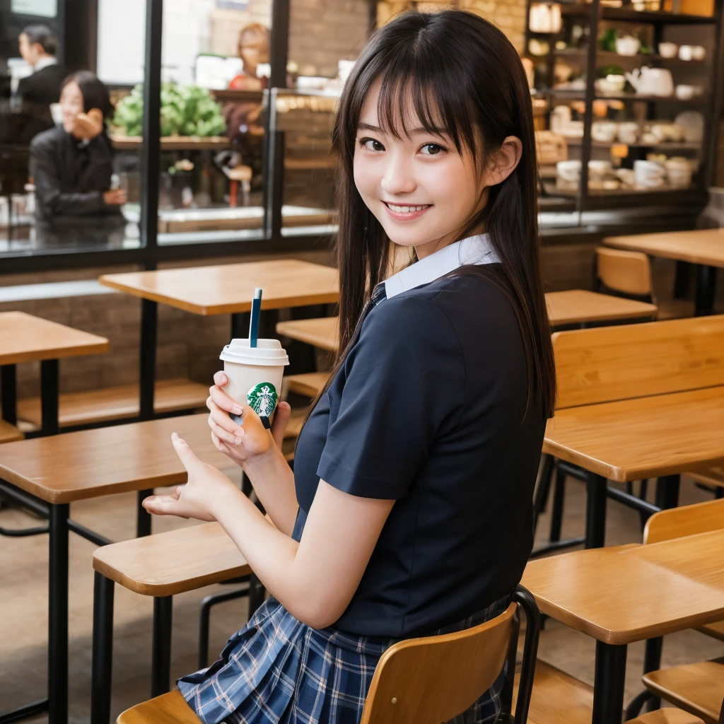 
(((((((Junior high school girl in sailor suit)))))))
(((((お洒落でcuteInside the Starbucks store)))))
8K、RAW Photos、Highest quality、Super detailed、Super Resolution、Ultra HD、8K壁紙、Amazing details



(((((((Inside the Starbucks store)))))))、((((((Sit down and eat cake、Drink coffee、smile))))))、((Heart Necklace))




Modern and sleek design：Interior design using natural materials、Many of the designs are warm and made using wood and metal.。
Large windows：自然光をたっぷり取り入れるためのLarge windowsがあり、Providing a bright and open space。
Green Interior：Potted plants are effectively placed、It creates a relaxing atmosphere。
artwork：Works by local artists、Starbucks-related art on display。
Cozy seating：Cushioned chairs and sofas、Bar sheet etc.、A variety of seating options available。
Open kitchen area：Being able to see how drinks and food are made、We provide peace of mind and transparency。
Unique lighting：Antique lamps and chandeliers、Modern lighting fixtures are used。
Comfortable background music：Relaxing music is playing、A comfortable space is provided。
Wide々Table space：一人でもグループでも使いやすいWide々There is a table with。
Community Table：There is a large table where you can socialize with other customers.。
Seasonal decorations：The decorations are themed according to the season.。
Design with a local feel：The design incorporates the local culture and characteristics.。
Fragrance production：コーヒーの香りが店内にWideがり、A space that satisfies the five senses has been created.。
Conversation with a barista：フレンドリーなConversation with a baristaが楽しめるカウンターエリアがあります。




8K、RAW Photos、Highest quality、masterpiece:1.2、Super detailed、Super Resolution、Ultra HD、8K壁紙、Amazing details、Photorealistic:1.4、Having fun by the water、Full Body Shot、Full body photo、High-resolution RAW color photos、Professional photos、A scene full of emotion、Very detailed and beautiful、Ultra HD、8K壁紙、Amazing details、Huge file sizes、Highly detailed beautiful girls、Highly detailed face Highly detailed eyes、Extremely realistic skin、 Highly detailed fingers, Highly detailed nose, Highly detailed mouth, Perfect ???????, Highly detailed background, Highly detailed clothing, Teen, cute女の子, Famous Japanese Idols, cute, Realistic body, Slender, White skin, Glowing Skin, Slim body, Realistic Face, Delicate eyes, double eyelid, 

